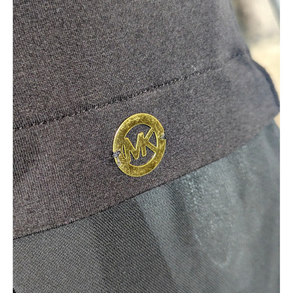 Michael Kors Black Tiered Sleeveless Top Sheer Panels Woman's Size Small‎ - Picture 5 of 16